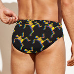 Trippy Dancing Skeleton Pattern Print Men's Swim Briefs