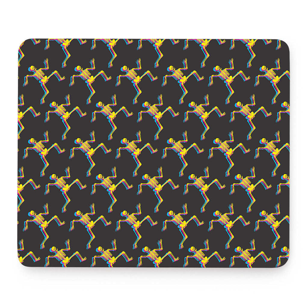 Trippy Dancing Skeleton Pattern Print Mouse Pad