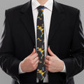 Trippy Dancing Skeleton Pattern Print Necktie
