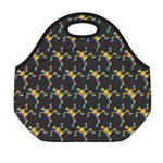 Trippy Dancing Skeleton Pattern Print Neoprene Lunch Bag