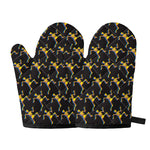 Trippy Dancing Skeleton Pattern Print Oven Mitts
