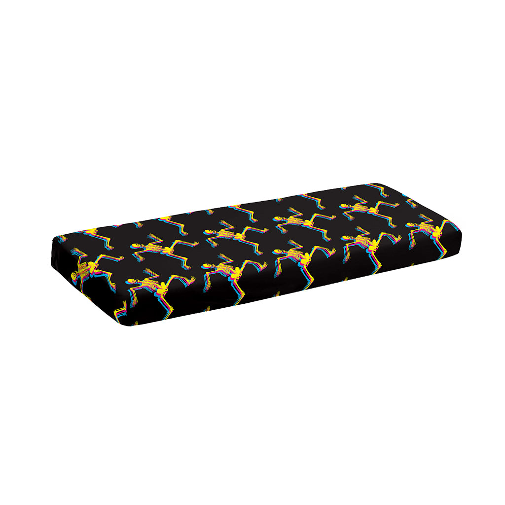 Trippy Dancing Skeleton Pattern Print Piano Keyboard Cover