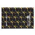 Trippy Dancing Skeleton Pattern Print Placemat