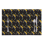Trippy Dancing Skeleton Pattern Print Placemat