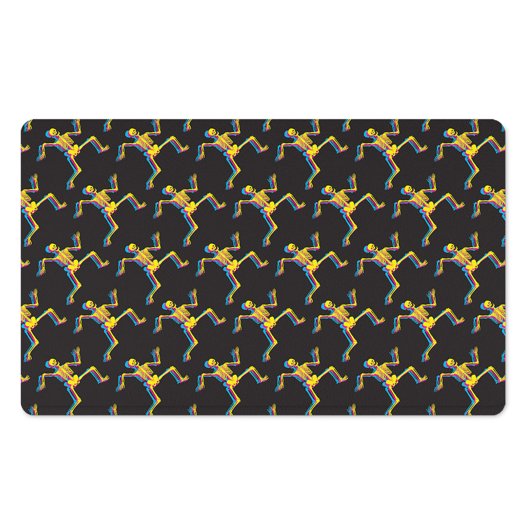 Trippy Dancing Skeleton Pattern Print Polyester Doormat