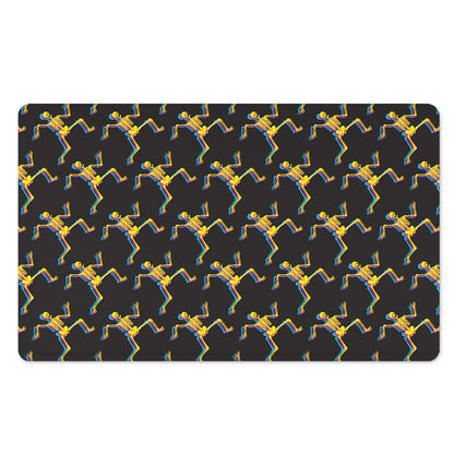 Trippy Dancing Skeleton Pattern Print Polyester Doormat
