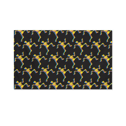 Trippy Dancing Skeleton Pattern Print Polyester Flag