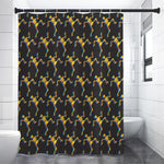 Trippy Dancing Skeleton Pattern Print Premium Shower Curtain