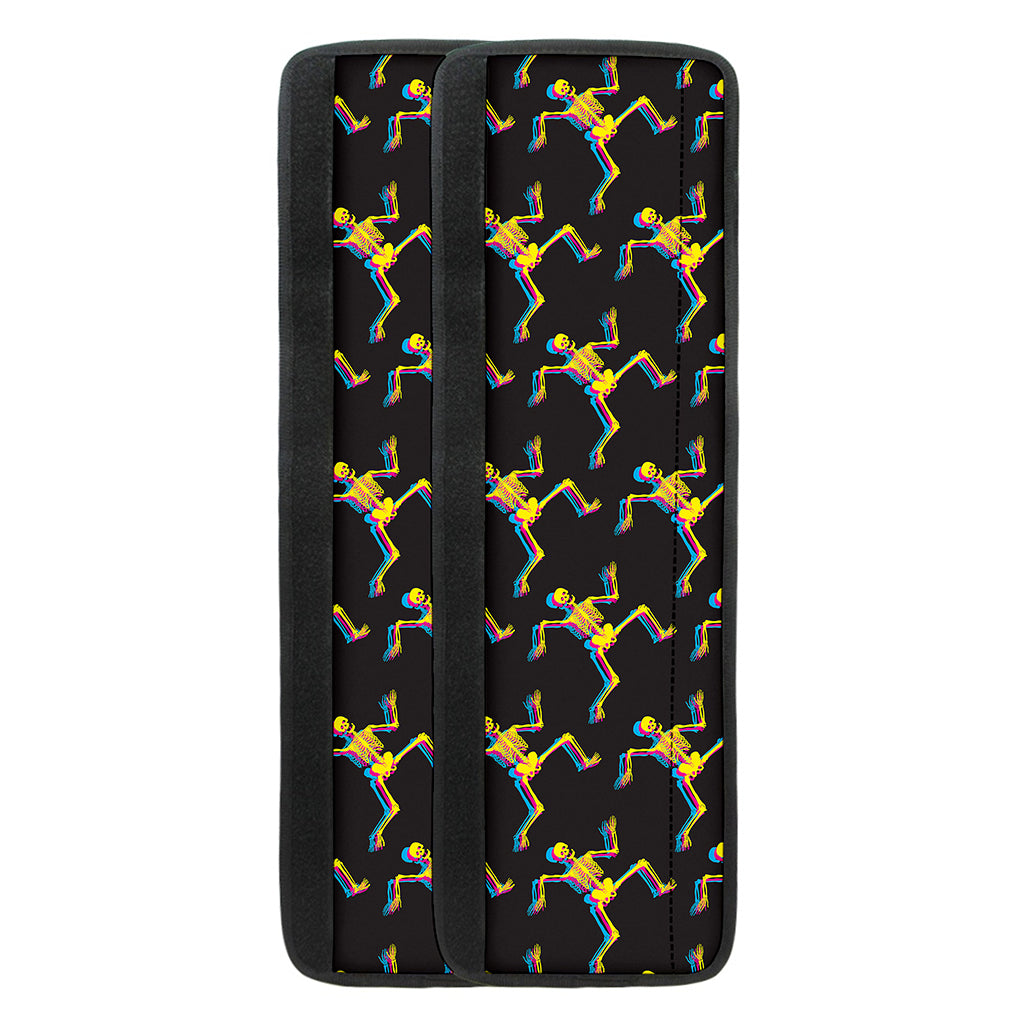 Trippy Dancing Skeleton Pattern Print Refrigerator Handle Covers