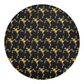 Trippy Dancing Skeleton Pattern Print Round Blanket