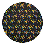 Trippy Dancing Skeleton Pattern Print Round Blanket