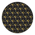 Trippy Dancing Skeleton Pattern Print Round Floor Mat