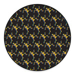Trippy Dancing Skeleton Pattern Print Round Floor Mat