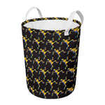 Trippy Dancing Skeleton Pattern Print Round Laundry Basket