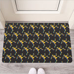 Trippy Dancing Skeleton Pattern Print Rubber Doormat
