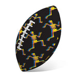 Trippy Dancing Skeleton Pattern Print Rugby Ball