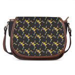 Trippy Dancing Skeleton Pattern Print Saddle Bag