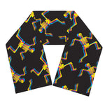 Trippy Dancing Skeleton Pattern Print Scarf