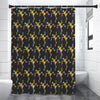 Trippy Dancing Skeleton Pattern Print Shower Curtain