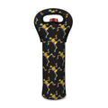 Trippy Dancing Skeleton Pattern Print Single Neoprene Wine Tote