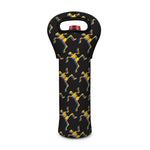 Trippy Dancing Skeleton Pattern Print Single Neoprene Wine Tote