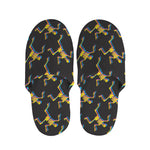 Trippy Dancing Skeleton Pattern Print Slippers