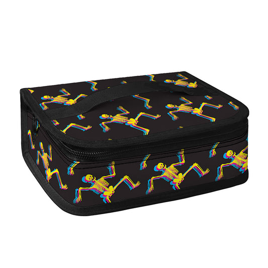 Trippy Dancing Skeleton Pattern Print Small Lunch Bag