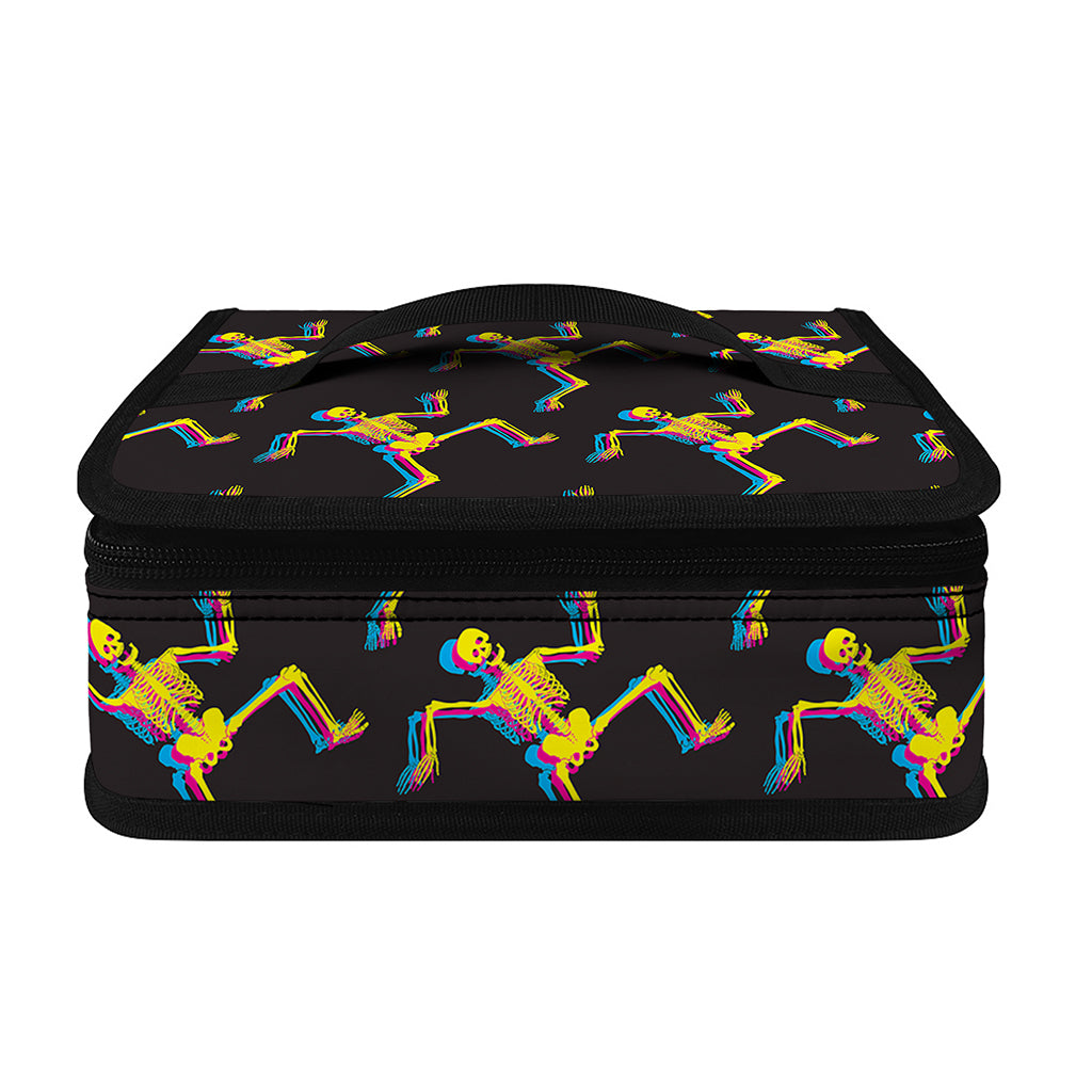 Trippy Dancing Skeleton Pattern Print Small Lunch Bag
