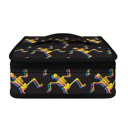 Trippy Dancing Skeleton Pattern Print Small Lunch Bag