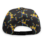 Trippy Dancing Skeleton Pattern Print Snapback Cap