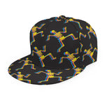 Trippy Dancing Skeleton Pattern Print Snapback Cap