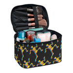 Trippy Dancing Skeleton Pattern Print Travel Makeup Bag