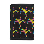 Trippy Dancing Skeleton Pattern Print Trifold Wallet
