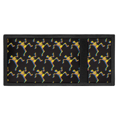 Trippy Dancing Skeleton Pattern Print Trifold Wallet