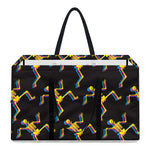 Trippy Dancing Skeleton Pattern Print Utility Tote Bag