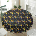Trippy Dancing Skeleton Pattern Print Waterproof Round Tablecloth
