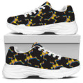 Trippy Dancing Skeleton Pattern Print White Chunky Shoes