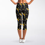 Trippy Dancing Skeleton Pattern Print Women's Capri Leggings