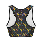 Trippy Dancing Skeleton Pattern Print Women's Sports Bra