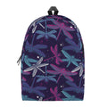 Trippy Dragonfly Pattern Print School Backpack