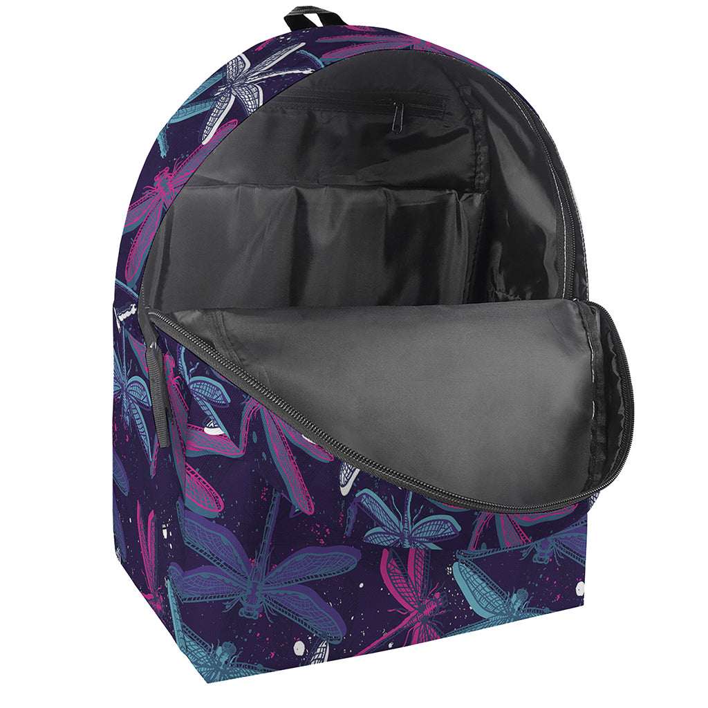 Trippy Dragonfly Pattern Print Backpack