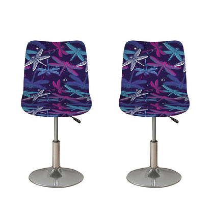 Trippy Dragonfly Pattern Print Bar Stool Covers