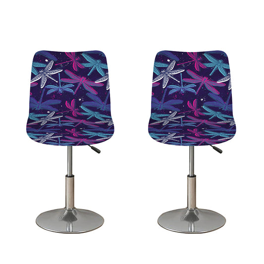 Trippy Dragonfly Pattern Print Bar Stool Covers