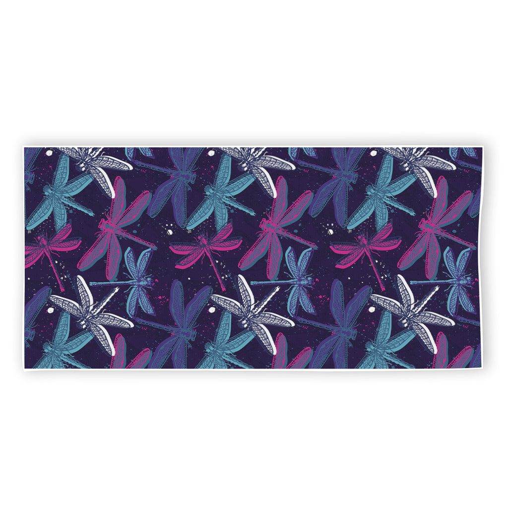 Trippy Dragonfly Pattern Print Beach Towel