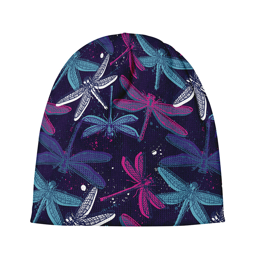 Trippy Dragonfly Pattern Print Beanie