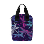 Trippy Dragonfly Pattern Print Bible Tote Bag