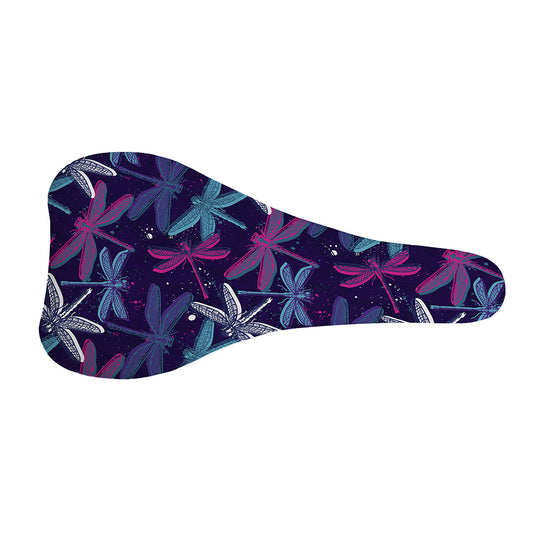 Trippy Dragonfly Pattern Print Bicycle Seat Cover