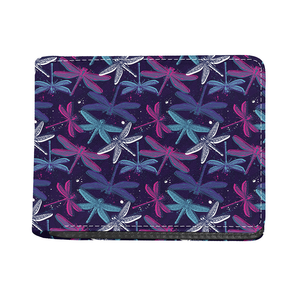 Trippy Dragonfly Pattern Print Bifold Wallet