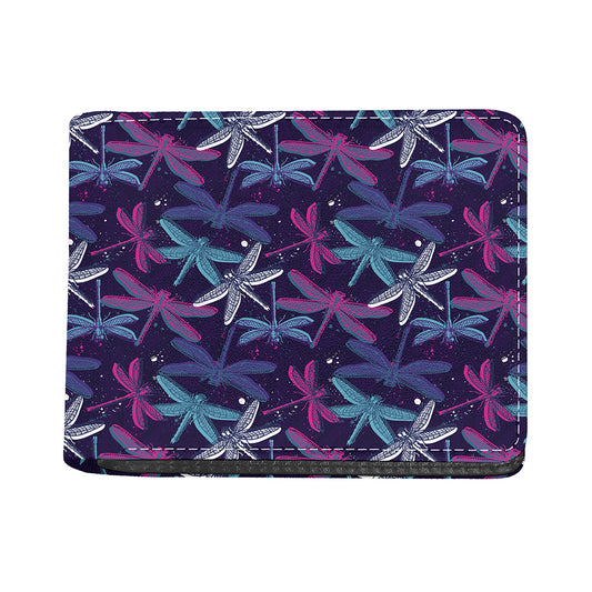 Trippy Dragonfly Pattern Print Bifold Wallet