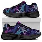 Trippy Dragonfly Pattern Print Black Chunky Shoes